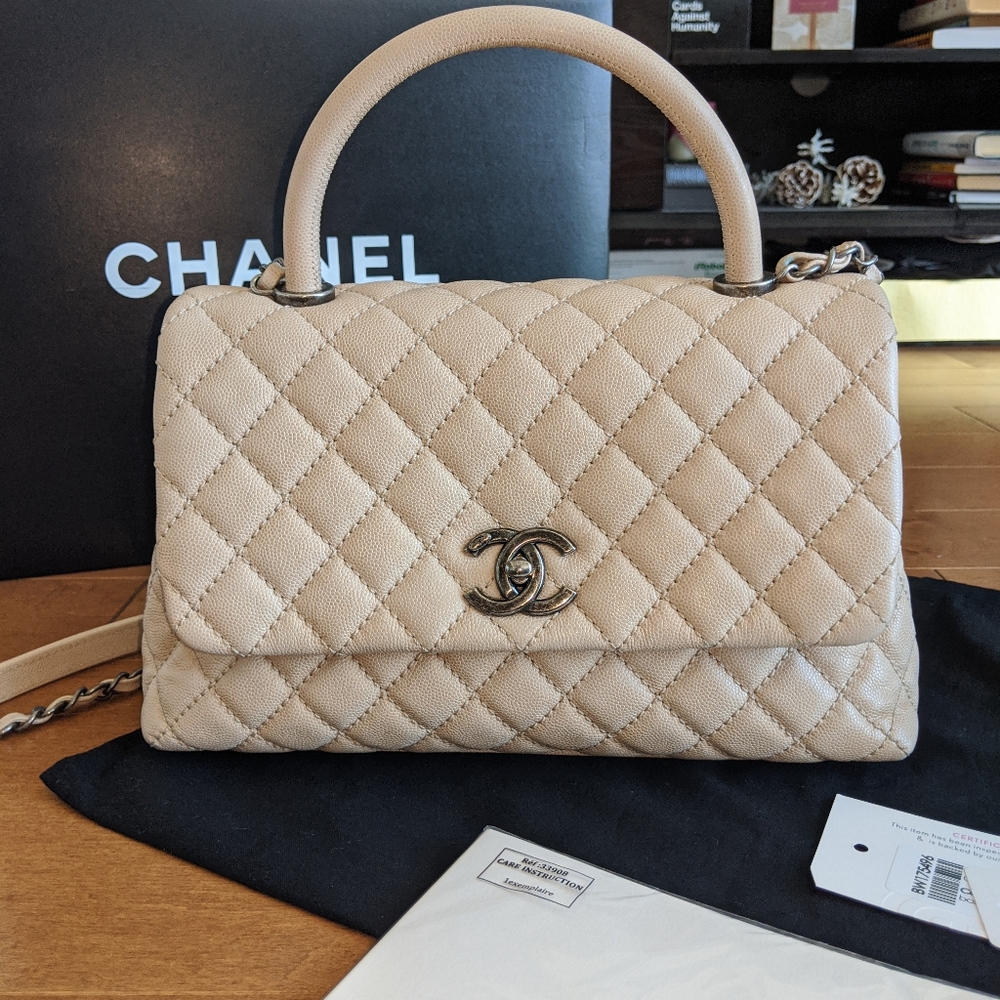 SOLD - Chanel Coco Top Handle Bag Caviar Medium